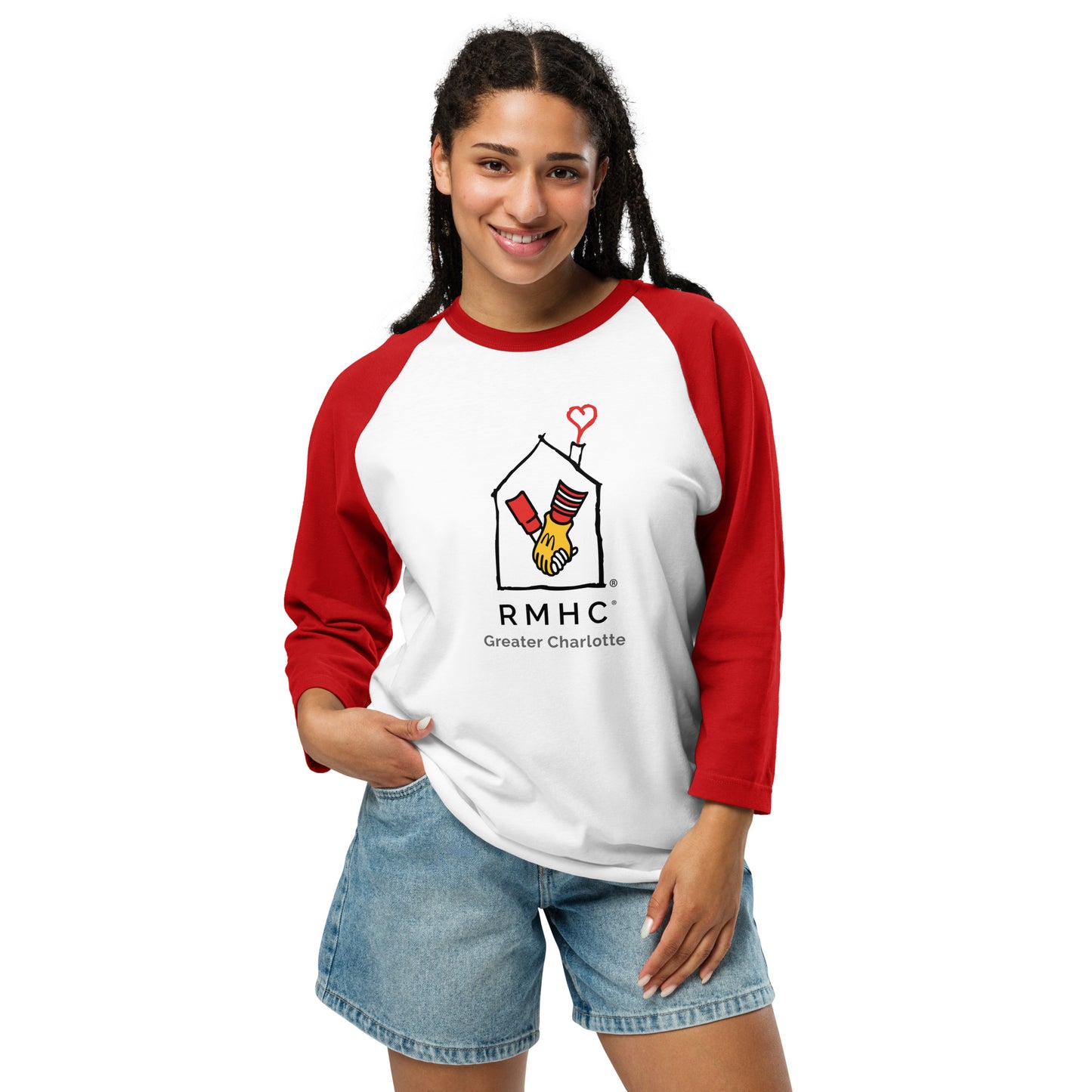 RMHC of Greater Charlotte - 3/4 Sleeve Raglan Shirt