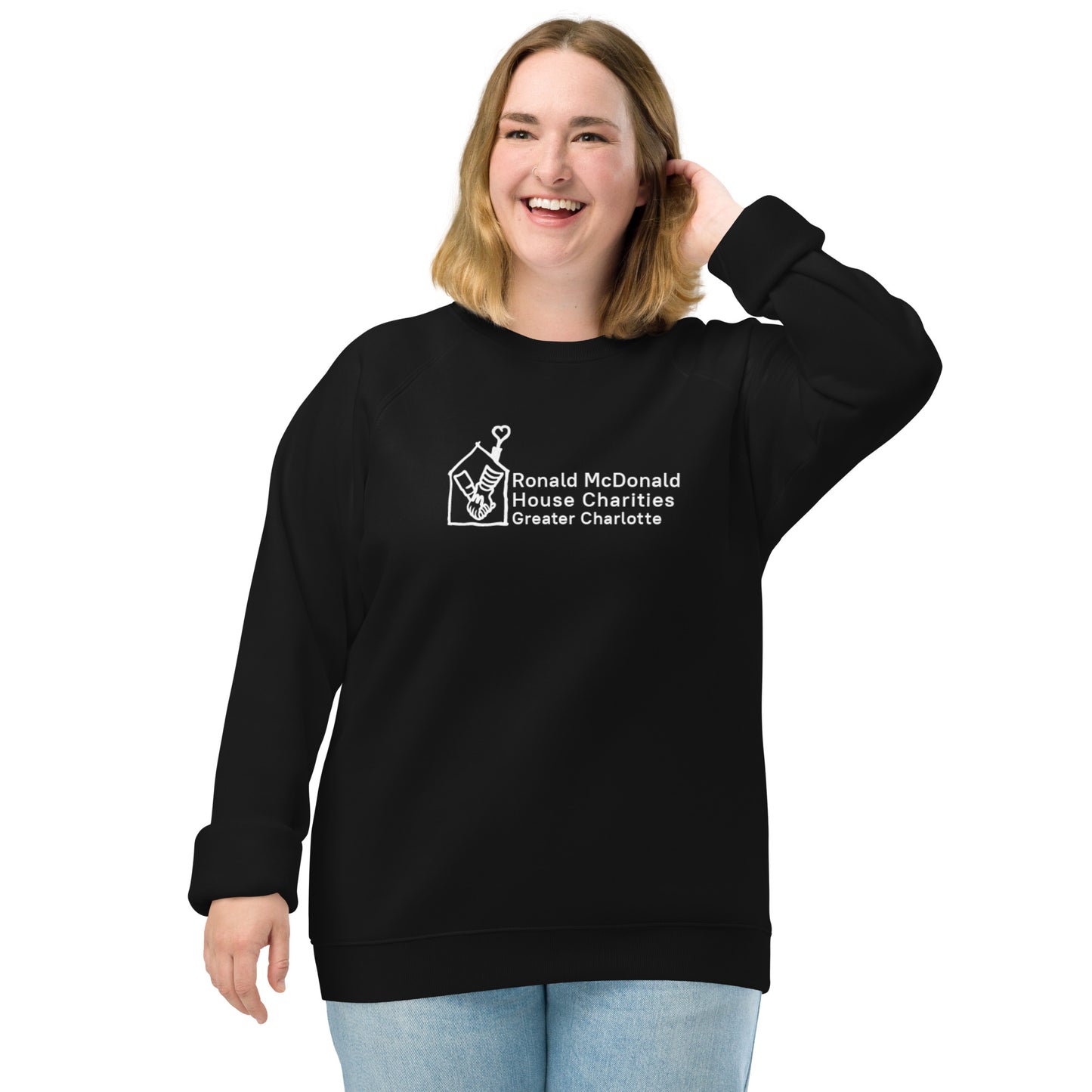 RMHC of Greater Charlotte - Unisex Organic Raglan Sweatshirt