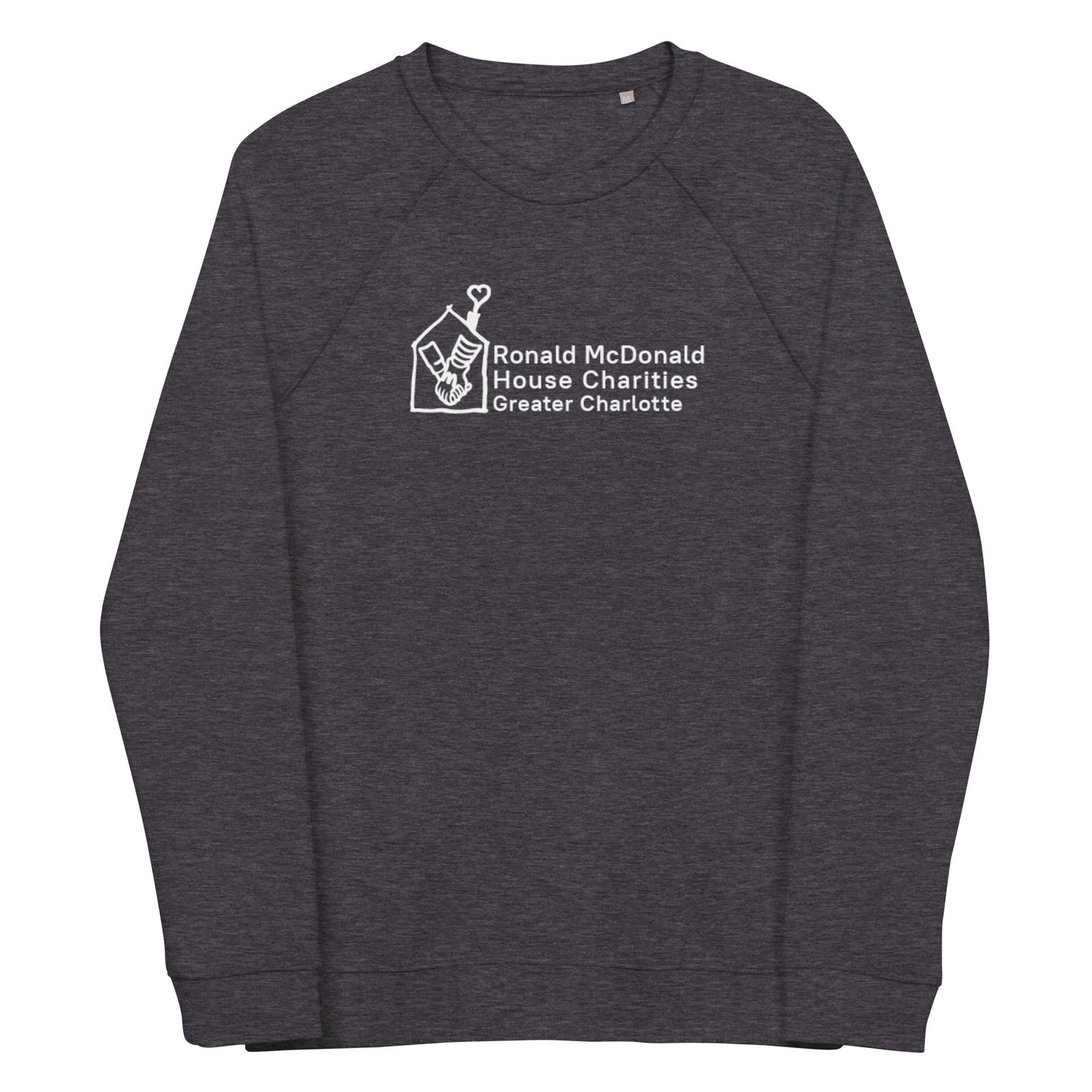 RMHC of Greater Charlotte - Unisex Organic Raglan Sweatshirt