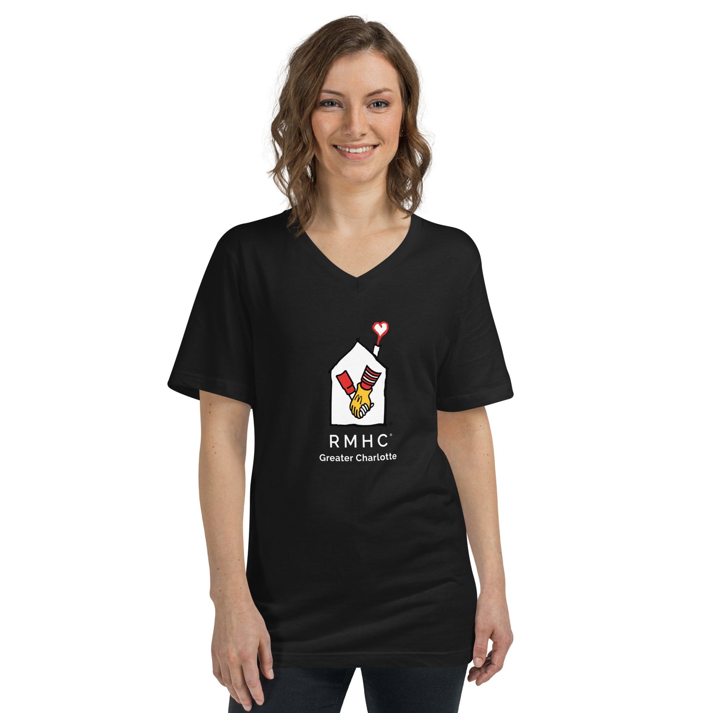 RMHC of Greater Charlotte - Unisex Short Sleeve V-Neck T-Shirt