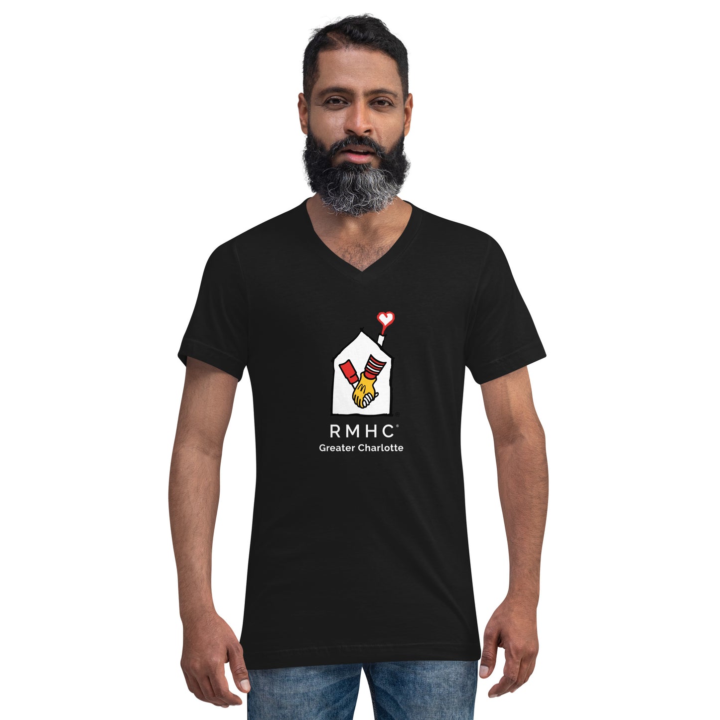 RMHC of Greater Charlotte - Unisex Short Sleeve V-Neck T-Shirt