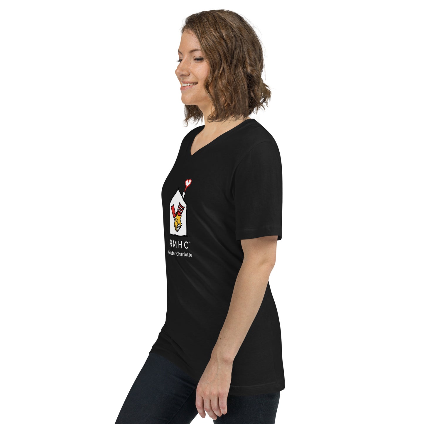 RMHC of Greater Charlotte - Unisex Short Sleeve V-Neck T-Shirt