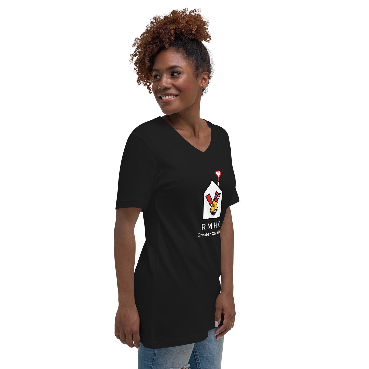 RMHC of Greater Charlotte - Unisex Short Sleeve V-Neck T-Shirt