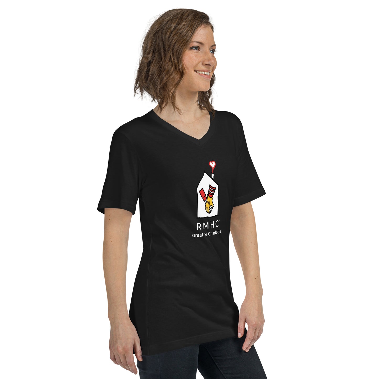 RMHC of Greater Charlotte - Unisex Short Sleeve V-Neck T-Shirt